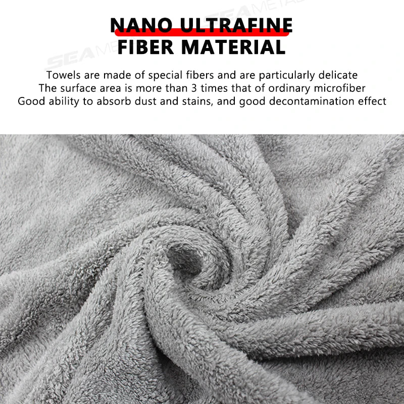 🔥 25% OFF🚗SEAMETAL Car Cleaning Towel Upgraded Microfiber Ultra-Soft Auto Wash Towels Super Absorbent Scratch-Free Drying Cloth