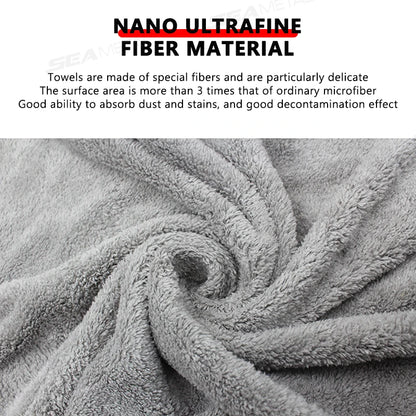 🔥 25% OFF🚗SEAMETAL Car Cleaning Towel Upgraded Microfiber Ultra-Soft Auto Wash Towels Super Absorbent Scratch-Free Drying Cloth