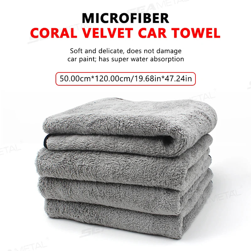🔥 25% OFF🚗SEAMETAL Car Cleaning Towel Upgraded Microfiber Ultra-Soft Auto Wash Towels Super Absorbent Scratch-Free Drying Cloth