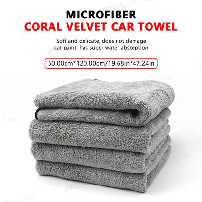 🔥 25% OFF🚗SEAMETAL Car Cleaning Towel Upgraded Microfiber Ultra-Soft Auto Wash Towels Super Absorbent Scratch-Free Drying Cloth